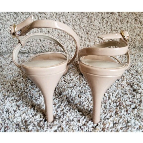 Enzo Angiolini Heels Strappy Ankle Strap Sandals Sandira Nude Leather SZ 9 - Picture 9 of 14